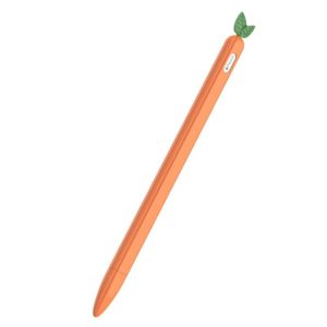 For Apple Pencil 2 Contrasting Color Mint Leaf Silicone Non-slip Protective Cover(Orange) (OEM)