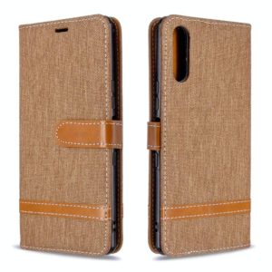 For Sony Xperia L4 Color Matching Denim Texture Horizontal Flip Leather Case with Holder & Card Slots & Wallet & Lanyard(Brown) (OEM)