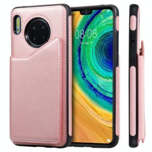 For Huawei Mate 30 Calf Texture Horizontal Flip Leather Case with Holder & Card Slots & Frame(Rose Gold) (OEM)