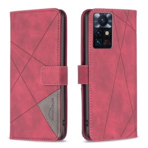 For Infinix Zero X Neo BF05 Magnetic Buckle Rhombus Texture Leather Phone Case(Red) (OEM)