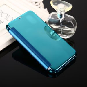 For iPhone X / XS Electroplating Mirror Horizontal Flip Leather Case(Blue) (OEM)