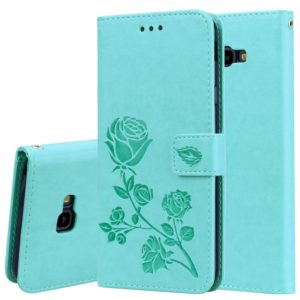 Rose Embossed Horizontal Flip PU Leather Case for Samsung Galaxy J4 Plus, with Holder & Card Slots & Wallet (Green) (OEM)