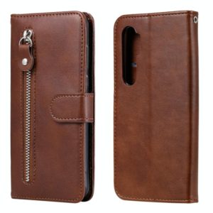 For Xiaomi Mi Note 10 Lite Fashion Calf Texture Zipper Horizontal Flip Leather Case with Stand & Card Slots & Wallet Function(Brown) (OEM)