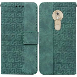 For Motorola Moto G7 Play EU Version Geometric Embossed Leather Phone Case(Green) (OEM)