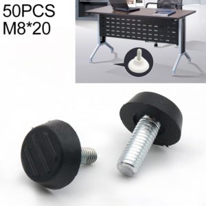 50 PCS Adjustable Foot Pad Furniture Screw Support Stub, M8x20 (OEM)