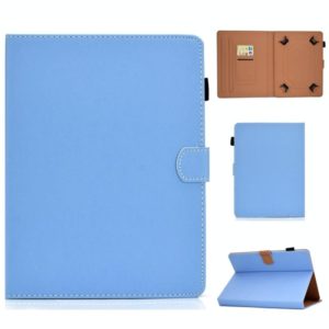 For 8 inch Solid Color Tablet PC Universal Magnetic Horizontal Flip Leather Case with Card Slots & Holder(Blue) (OEM)