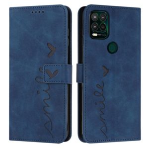 For Motorola Moto G Stylus 2021 5G Skin Feel Heart Pattern Leather Phone Case(Blue) (OEM)