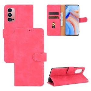 For OPPO Reno4 Pro 5G Solid Color Skin Feel Magnetic Buckle Horizontal Flip Calf Texture PU Leather Case with Holder & Card Slots & Wallet(Rose Red) (OEM)