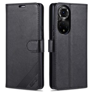AZNS Sheepskin Texture Horizontal Flip Leather Case with Holder & Card Slots & Wallet For Honor 50 Pro(Black) (AZNS) (OEM)
