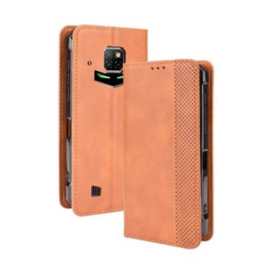 For Doogee S88 Plus / S88 Pro Magnetic Buckle Retro Crazy Horse Texture Horizontal Flip Leather Case with Holder & Card Slots & Photo Frame(Brown) (OEM)