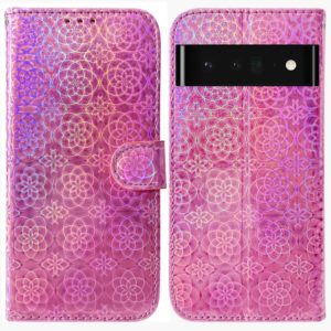 For Google Pixel 6 Pro Colorful Magnetic Buckle Leather Phone Case(Pink) (OEM)