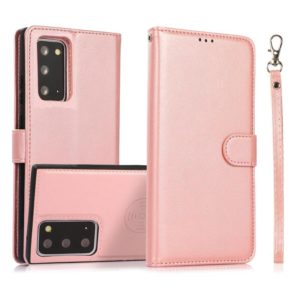 For Samsung Galaxy Note20 Calf Texture 2 in 1 Detachable Magnetic Back Cover Horizontal Flip Leather Case with Holder & Card Slots & Wallet & Photo Frame(Rose Gold) (OEM)