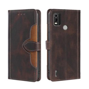 For Nokia C21 Plus Skin Feel Magnetic Buckle Leather Phone Case(Brown) (OEM)