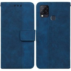 For Infinix Hot 10s / Hot 10T Geometric Embossed Leather Phone Case(Blue) (OEM)