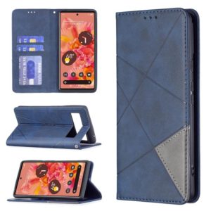 For Google Pixel 6 Prismatic Invisible Magnetic Horizontal Flip Phone Leather Case with Holder & Card Slots & Photo Frame(Blue) (OEM)