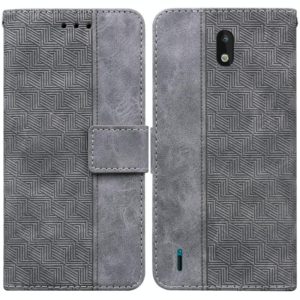 For Nokia 1.3 Geometric Embossed Leather Phone Case(Grey) (OEM)