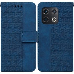 For OnePlus 10 Pro 5G Geometric Embossed Leather Phone Case(Blue) (OEM)