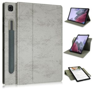 For Samsung Galaxy Tab A7 Lite 8.7 2021 T220 / T225 Solid Color 360 Degrees Rotation Tablet Leather Case with Holder(Grey) (OEM)