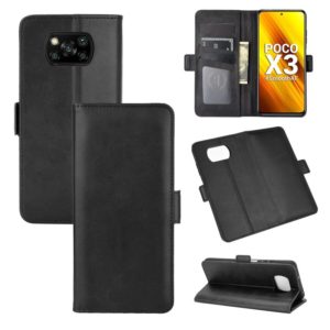 For Xiaomi Poco X3/X3 NFC Dual-side Magnetic Buckle Horizontal Flip Leather Case with Holder & Card Slots & Wallet(Black) (OEM)