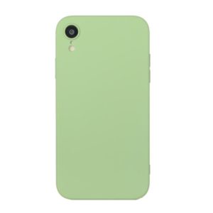 For iPhone XR Straight Edge Solid Color TPU Shockproof Case(Matcha Green) (OEM)