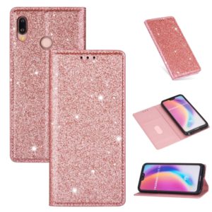 For Huawei P20 Lite Ultrathin Glitter Magnetic Horizontal Flip Leather Case with Holder & Card Slots(Rose Gold) (OEM)