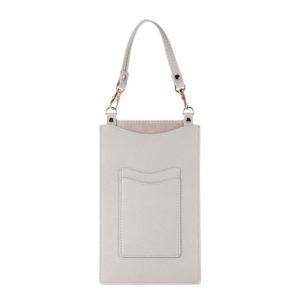 Litchi Texture Card Holder Mobile Phone Bag with Short Strap(White) (OEM)