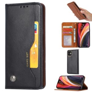 For iPhone 12 mini Knead Skin Texture Horizontal Flip Leather Case with Photo Frame & Holder & Card Slots & Wallet(Black) (OEM)