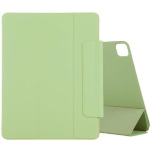 For iPad Pro 11 2022 / 2021 / iPad Pro 11 inch 2020 / Pro 11 2018 / Air 2020 10.9 Horizontal Flip Ultra-thin Double-sided Clip Active Buckle Magnetic PU Leather Tablet Case With Three-folding Holder & Sleep / Wake-up Function(Light Green) (OEM)