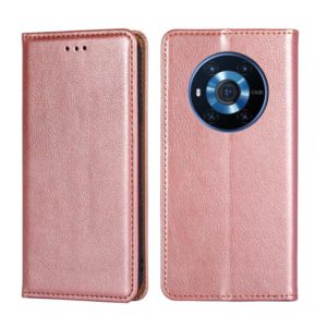For Honor Magic3 Gloss Oil Solid Color Magnetic Leather Phone Case(Rose Gold) (OEM)