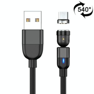 2m 3A Output USB to Micro USB 540 Degree Rotating Magnetic Data Sync Charging Cable (Black) (OEM)