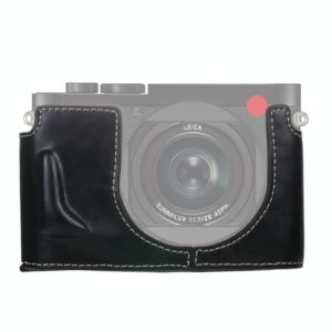1/4 inch Thread PU Leather Camera Half Case Base for Leica Q2(Black) (OEM)
