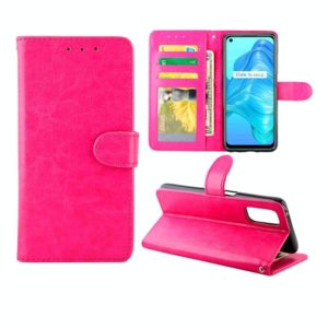 For OPPO Realme V5 5G/Realme 7 5G Crazy Horse Texture Leather Horizontal Flip Protective Case with Holder & Card Slots & Wallet & Photo Frame(Magenta) (OEM)