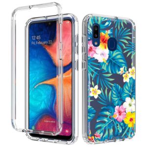 For Samsung Galaxy A20 2 in 1 High Transparent Painted Shockproof PC + TPU Protective Case(Banana Leaf) (OEM)