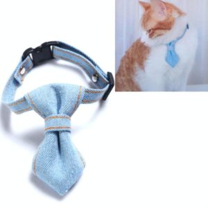 Pet Cowboy Bow Tie Collar Cats Dogs Adjustable Tie Collars Pet Accessories Supplies, Size:S 16-32cm, Style:Tie(Light Blue) (OEM)