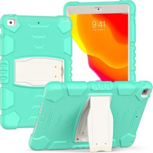 For iPad 10.2 2021 / 2020 / 2019 3-Layer Protection Screen Frame + PC + Silicone Shockproof Combination Case with Holder(Mint Green) (OEM)