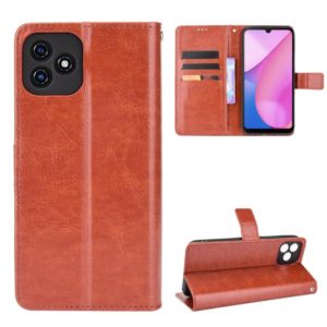 For Blackview Oscal C20 Crazy Horse Texture Horizontal Flip Leather Case with Holder & Card Slots & Lanyard(Brown) (OEM)