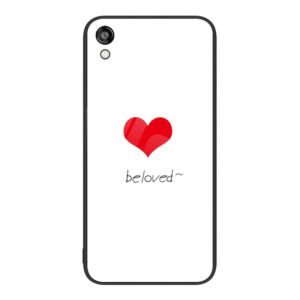 For Honor Play 3e Colorful Painted Glass Phone Case(Red Heart) (OEM)