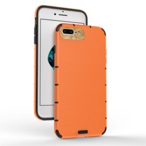 For iPhone 8 Plus / 7 Plus Shockproof Grain PC + TPU Case(Orange) (OEM)