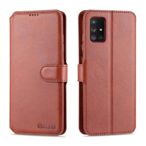 For Samsung Galaxy A71 AZNS Calf Texture Horizontal Flip Leather Case, with Holder & Card Slots & Wallet & Photo Frame(Brown) (AZNS) (OEM)