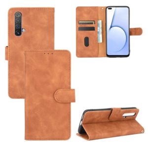For OPPO Realme X50 / X50 5G Solid Color Skin Feel Magnetic Buckle Horizontal Flip Calf Texture PU Leather Case with Holder & Card Slots & Wallet(Brown) (OEM)