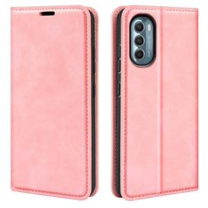 For Motorola Moto G 5G 2022 Retro-skin Magnetic Suction Leather Phone Case(Pink) (OEM)