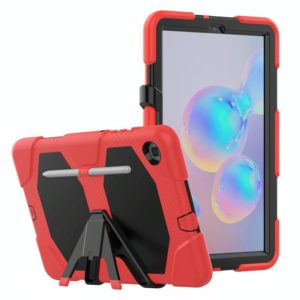 For Samsung Galaxy Tab S6 Lite P610 Shockproof Colorful Silicon + PC Protective Case with Holder & Pen Slot(Red) (OEM)