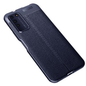 For Huawei Honor X10 Litchi Texture TPU Shockproof Case(Navy Blue) (OEM)
