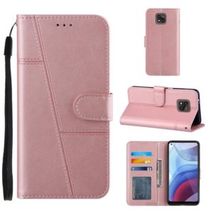 For Motorola Moto G Power 2021 Stitching Calf Texture Buckle Leather Phone Case(Pink) (OEM)