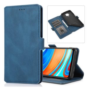 For Xiaomi Redmi Note 9 Pro Retro Magnetic Closing Clasp Horizontal Flip Leather Case with Holder & Card Slots & Photo Frame & Wallet(Blue) (OEM)