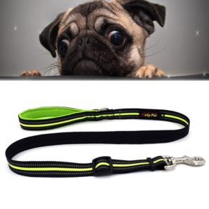 Pet Dogs Nylon Night Reflective Breathable Handheld Traction Lead Leash, Size: S, Adjustable Range: 2.0*(100-140cm)(Green) (OEM)