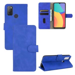 For alcatel 1S (2021) Solid Color Skin Feel Magnetic Buckle Horizontal Flip Calf Texture PU Leather Case with Holder & Card Slots & Wallet(Blue) (OEM)