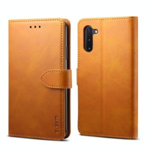 For Galaxy Note 10+ GUSSIM Business Style Horizontal Flip Leather Case with Holder & Card Slots & Wallet(Khaki) (GUSSIM) (OEM)