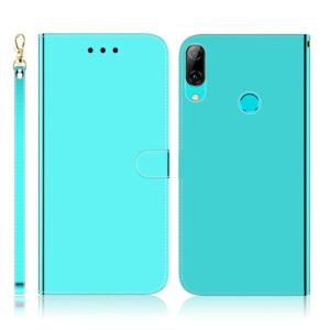 For Huawei P Smart (2019) Imitated Mirror Surface Horizontal Flip Leather Case with Holder & Card Slots & Wallet & Lanyard(Mint Green) (OEM)