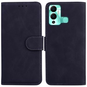 For Infinix Hot 12 Play Skin Feel Pure Color Flip Leather Phone Case(Black) (OEM)